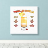 PAINKILLERカクテルレシピアート12"x12" キャンバスプリント (インサイチュ (ウッドフロア))