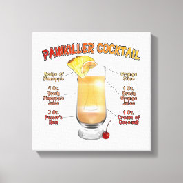 PAINKILLERカクテルレシピアート12"x12" キャンバスプリント