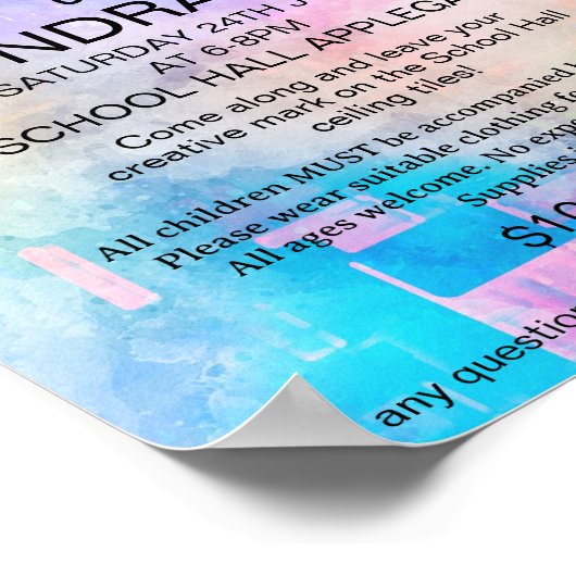 Paint a tile fundraiser PTA PTO ポスター (角)