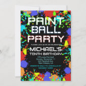 Paint Ball Birthday Party Invitation 招待状 (正面)