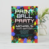 Paint Ball Birthday Party Invitation 招待状 (スタンド正面)