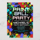Paint Ball Birthday Party Invitation 招待状 (正面/裏面)