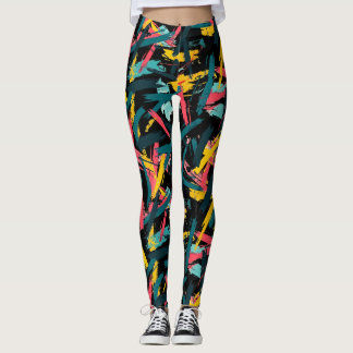  paint brush strokes yoga gym Leggings レギンス