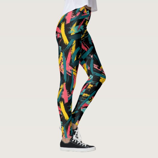  paint brush strokes yoga gym Leggings レギンス (右)