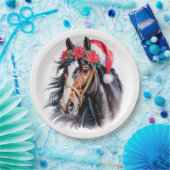 Paint Horse Christmas Paper Plate ペーパープレート (パーティー)