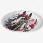 Paint Horse Christmas Paper Plate ペーパープレート (アングル)