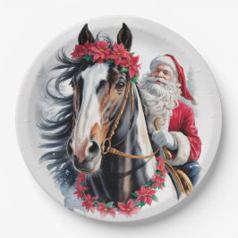 Paint Horse Christmas Paper Plate ペーパープレート