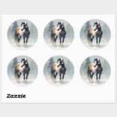  Paint Horse Christmas Sticker ラウンドシール (シート)