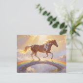 Paint Horse Mare Crosses A Rainbow Bridge ポストカード (スタンド正面)