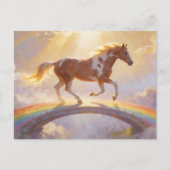 Paint Horse Mare Crosses A Rainbow Bridge ポストカード (正面)