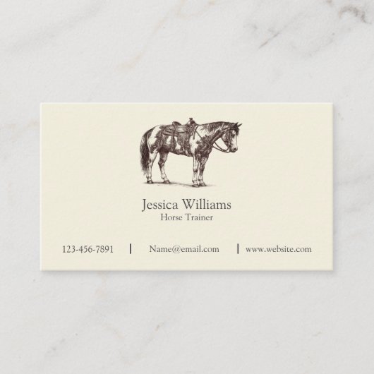 Paint Horse Western Training Business Cards 名刺 (正面)