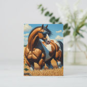 Paint Horse With Sunglasses ポストカード (スタンド正面)