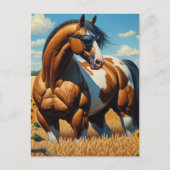Paint Horse With Sunglasses ポストカード (正面)