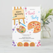 Paint Party Art Birthday Invitation 招待状 (スタンド正面)