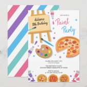 Paint Party Art Birthday Invitation 招待状 (正面/裏面)