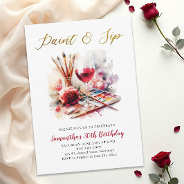 Paint & Sip ワインアートペイントパーティー 30歳の誕生日 招待状
