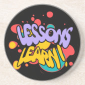 PAINT SPLASH LESSONS LEARN ROUND SANDSTONE COASTER コースター (正面)