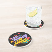 PAINT SPLASH LESSONS LEARN ROUND SANDSTONE COASTER コースター (側面)