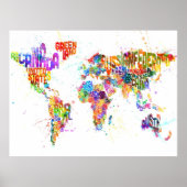 Paint Splashes Text Map of the World ポスター (正面)