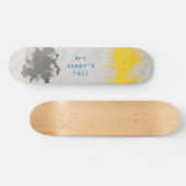 Paint splatter art design. Black and yellow combin スケートボード (横)