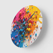 Paint Splatter Clock ラウンド壁時計 (傾斜)