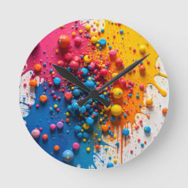 Paint Splatter Clock ラウンド壁時計