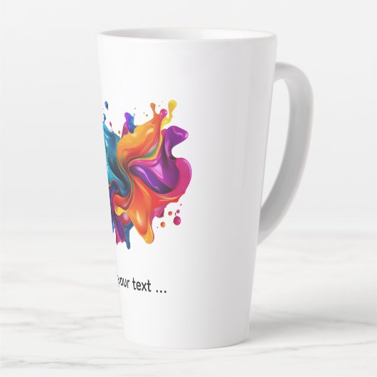 paint splatter explosion カフェラテマグ (右アングル)