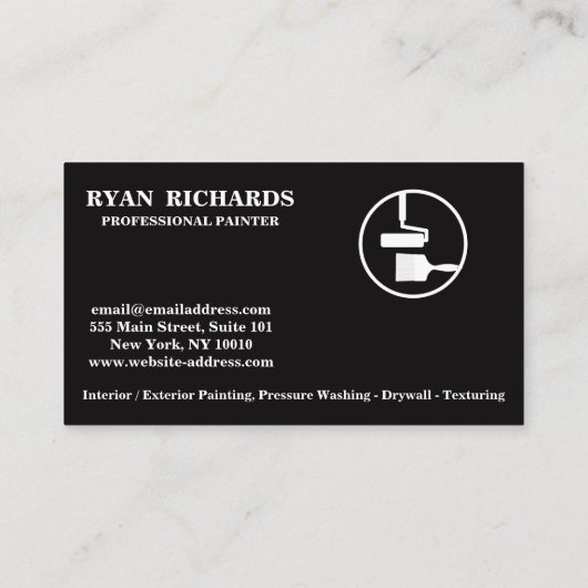 Paint Splatter Home Brush House Painting 名刺 (裏面)