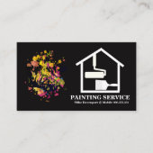 Paint Splatter Home Brush House Painting 名刺 (正面)