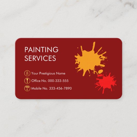 Paint Splatter Home Painting Painter 名刺 (正面)