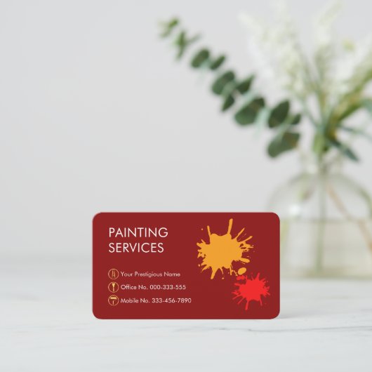 Paint Splatter Home Painting Painter 名刺 (スタンド正面)