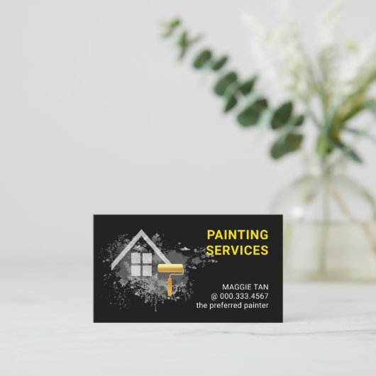 Paint Splatter Home Painting Service 名刺 (スタンド正面)