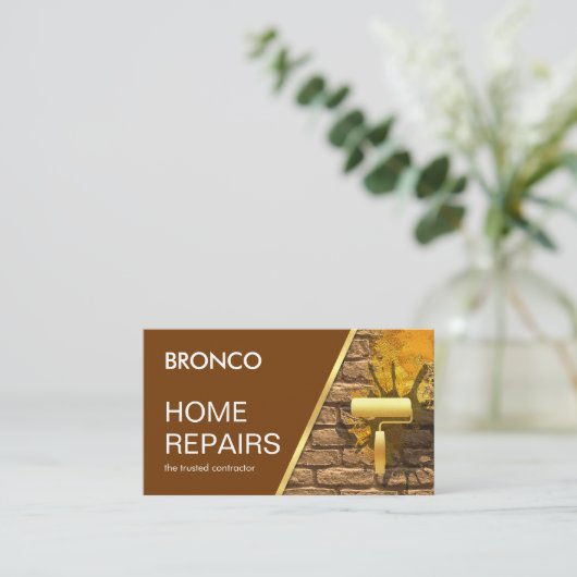 Paint Splatter On Brick Wall 名刺 (スタンド正面)