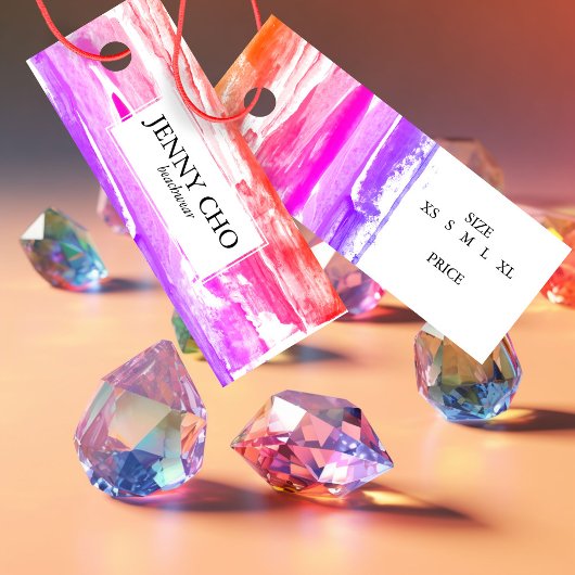 Paint stripe Handmade Texture SIZE PRICE HANG TAG スキニー名刺