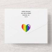 Paint Strokes Pride Flag & Black Heart QR RSVP オールインワン招待状 (裏面)