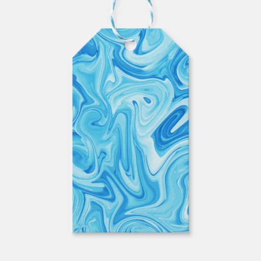Paint Swirl Art Blue Colorful Fun ギフトタグ (正面)