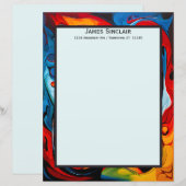 Paint Swirls in Sunset Colors Stationery Paper (正面/裏面)