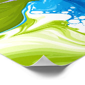 Paint Waves Forming Fluid Abstract Shapes ポスター (角)