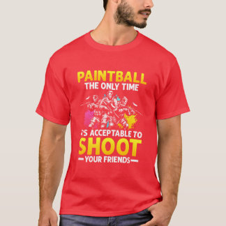 Paintball Acceptableo Shoot Friendsactical Pl retr Tシャツ