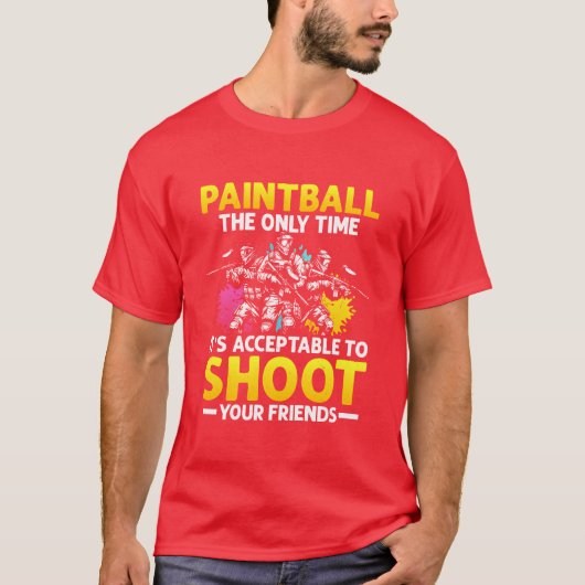 Paintball Acceptableo Shoot Friendsactical Pl retr Tシャツ (正面)