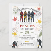 Paintball Birthday Invitation Take Aim & Get Ready 招待状 (正面)