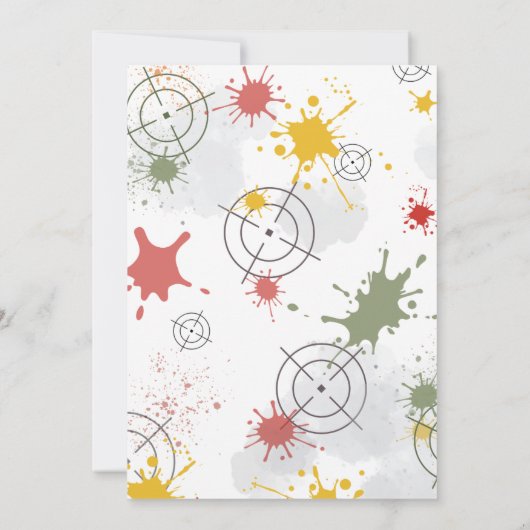 Paintball Birthday Invitation Take Aim & Get Ready 招待状 (裏面)