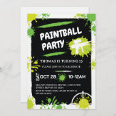 Paintball Birthday Party 招待状 (正面/裏面)