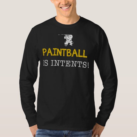 Paintball Is Intentts -(ばちゃばちゃ)跳ねる、スプラット、笑 Tシャツ (正面)