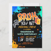 Paintball Teenager Bruh You In Birthday Party 招待状 (正面)