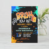 Paintball Teenager Bruh You In Birthday Party 招待状 (スタンド正面)
