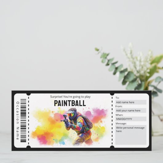Paintball Ticket 招待状 (スタンド正面)