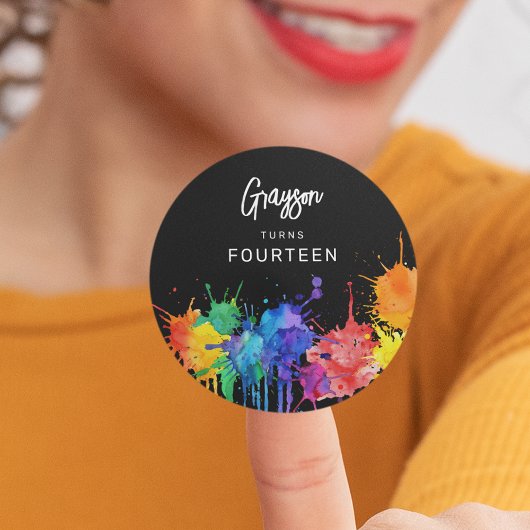 Paintballing Birthday Party ラウンドシール