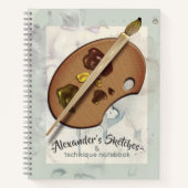 PaintBrushとPalette Artists Journal ノートブック (正面)