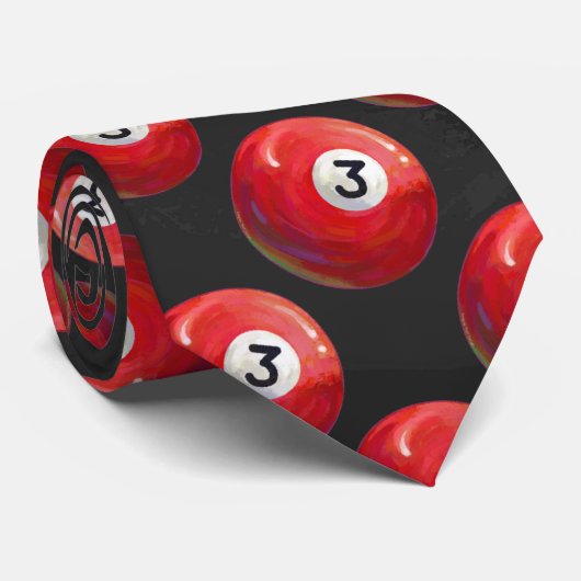 Painted 3 Pool Ball Pattern ネクタイ (ロール)